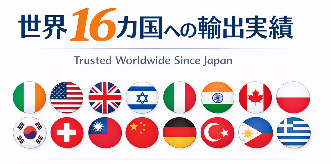 世界16カ国への輸出実績